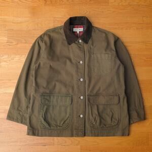Alex Mill Mel Jacket Herringbone Cotton Military Olive Women’s L Corduroy Collar